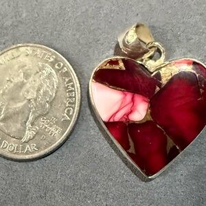 Heart-Shaped Red and Pink Pendant